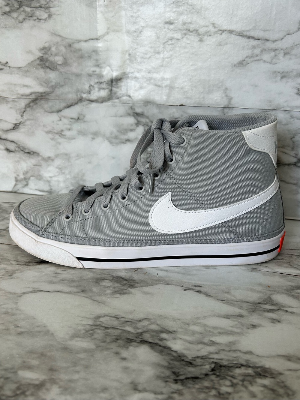 Nike | men’s size 8 women’s size 9.5 Court Legacy Canvas Mid US Wolf Grey/white - Picture 8 of 11